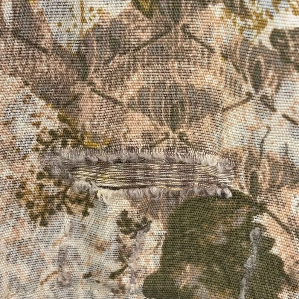 Pilcro Anthropologie The Fielder Mixed Media Distressed Patchwork Shacket Sz S